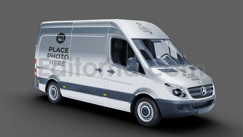 دانلود موکاپ ون حمل بار Delivery Van Car Mockup