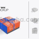 دانلود موکاپ جعبه با روبان پاپیونی Set Gift Box Mockup with Bow Mockup
