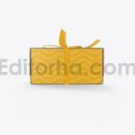 دانلود موکاپ جعبه با روبان پاپیونی Set Gift Box Mockup with Bow Mockup