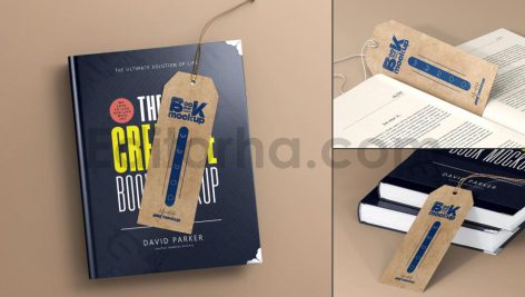 دانلود موکاپ بوک مارک، نشانک کتاب طرح ماه