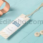 دانلود موکاپ بوک مارک، نشانک کتاب منگوله‌دار