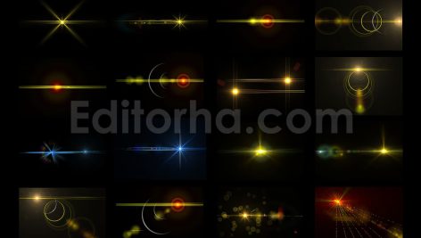 دانلود مجموعه ۵۰ عددی افکت نور درخشان و فلر لنز Custom Lens Flare & Light Effects kit