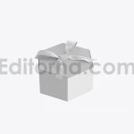 دانلود موکاپ جعبه کادوی شش ضلعی با روبان پاپیونی Hexagonal Gift Box with Bow Mockup