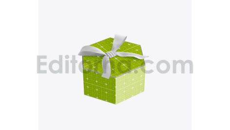 دانلود موکاپ جعبه کادوی شش ضلعی با روبان پاپیونی Hexagonal Gift Box with Bow Mockup