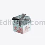 دانلود موکاپ جعبه کادوی شش ضلعی با روبان پاپیونی Hexagonal Gift Box with Bow Mockup