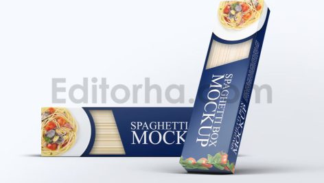 دانلود موکاپ جعبه اسپاگتی Spaghetti Box Mock-up