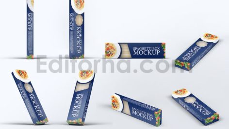 دانلود موکاپ جعبه اسپاگتی Spaghetti Box Mock-up