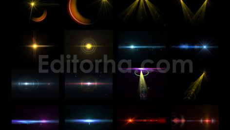 دانلود مجموعه ۵۰ عددی افکت نور درخشان و فلر لنز Custom Lens Flare & Light Effects kit