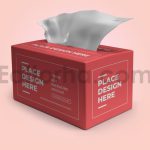 دانلود موکاپ بسته‌بندی جعبه دستمال کاغذی Tissue Box Packaging Mockup Template Set