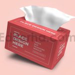 دانلود موکاپ بسته‌بندی جعبه دستمال کاغذی Tissue Box Packaging Mockup Template Set