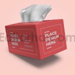 دانلود موکاپ بسته‌بندی جعبه دستمال کاغذی Tissue Box Packaging Mockup Template Set