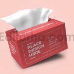 دانلود موکاپ بسته‌بندی جعبه دستمال کاغذی Tissue Box Packaging Mockup Template Set