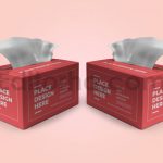 دانلود موکاپ بسته‌بندی جعبه دستمال کاغذی Tissue Box Packaging Mockup Template Set