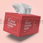 دانلود موکاپ بسته‌بندی جعبه دستمال کاغذی Tissue Box Packaging Mockup Template Set