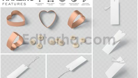 دانلود موکاپ بوک مارک، نشانک کتاب منگوله‌دار