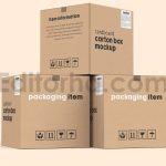 دانلود موکاپ جعبه کارتن مکعبی Square Carton Box Mockup