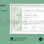 دانلود فایل لایه باز سرتیفیکت سبز زینتی