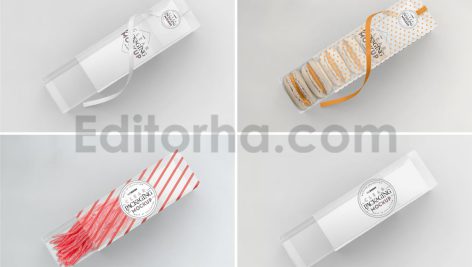 دانلود موکاپ بسته‌بندی جعبه کشویی شفاف Clear Sleeve Box Packaging Mockup