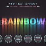 دانلود فایل افکت متن رنگین کمان یونیکورن Unicorn Rainbow – PSD Editable Text Effect