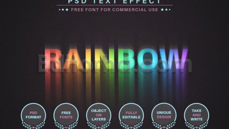 دانلود فایل افکت متن رنگین کمان یونیکورن Unicorn Rainbow – PSD Editable Text Effect