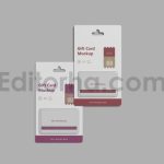 دانلود موکاپ گیفت کارت یا کارت هدیه با بسته‌بندی