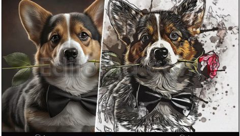 دانلود فایل تمپلیت افکت عکس آبرنگ Watercolor Photo Effect Template Photoshop