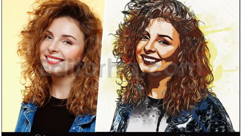 دانلود فایل تمپلیت افکت عکس آبرنگ Watercolor Photo Effect Template Photoshop