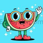 دانلود لایه باز وکتور کارتونی هندوانه 🍉 شب یلدا