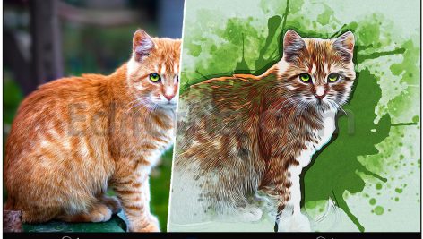 دانلود فایل تمپلیت افکت عکس آبرنگ Watercolor Photo Effect Template Photoshop