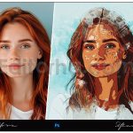 دانلود فایل تمپلیت افکت عکس آبرنگ Watercolor Photo Effect Template Photoshop