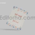 دانلود موکاپ گیفت کارت و نگه‌دارنده یا کارت هدیه با بسته‌بندی