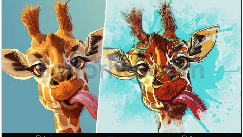 دانلود فایل تمپلیت افکت عکس آبرنگ Watercolor Photo Effect Template Photoshop