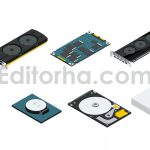 دانلود طراحی ایزومتریک قطعات کامپیوتر Illustration computer part isometric