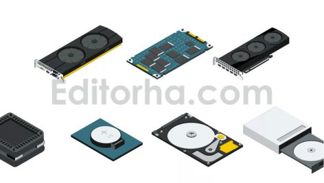 دانلود طراحی ایزومتریک قطعات کامپیوتر Illustration computer part isometric