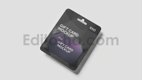 دانلود موکاپ گیفت کارت یا کارت هدیه با بسته‌بندی Gift Card Mockup
