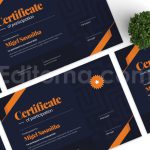 دانلود فایل لایه باز سرتیفیکت با خطوط آبی