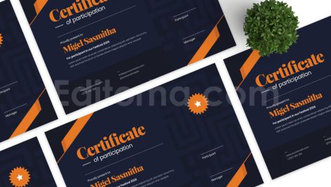 دانلود فایل لایه باز سرتیفیکت با خطوط آبی