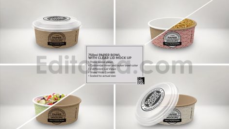 دانلود پک ۸ تایی موکاپ بسته‌بندی جعبه کاغذی غذا Paper Food Box Packaging Mockups Vol. 08
