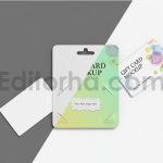 دانلود موکاپ گیفت کارت یا کارت هدیه با بسته‌بندی