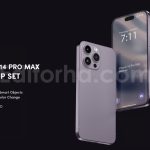 دانلود پک موکاپ آیفون ۱۴ پرومکس IPhone 14 Pro Max Mockup Set