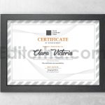 دانلود فایل لایه باز سرتیفیکیت خاکستری Simple Grey Certificate / Diploma Template