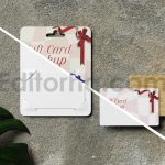 دانلود موکاپ گیفت کارت یا کارت هدیه با بسته‌بندی