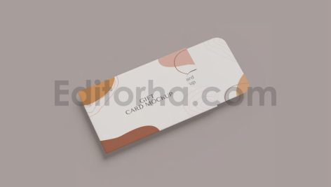 دانلود موکاپ گیفت کارت یا کارت هدیه با بسته‌بندی