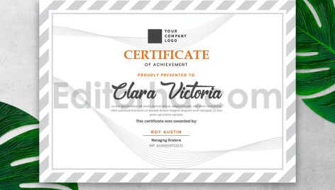 دانلود فایل لایه باز سرتیفیکیت خاکستری Simple Grey Certificate / Diploma Template