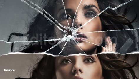 دانلود اکشن شیشه شکسته فتوشاپ