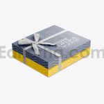 دانلود موکاپ جعبه کادوی روبان دار Gift Box Mockup with Bow Mockup