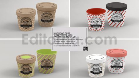 دانلود پک ۸ تایی موکاپ بسته‌بندی جعبه کاغذی غذا Paper Food Box Packaging Mockups Vol. 08