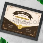 دانلود فایل لایه باز سرتیفیکیت لاکچری با تم قهوه ای Brown Luxury Academy Certificate