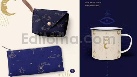 دانلود پترن و تصاویر آسمانی Celestial Patterns & Illustrations