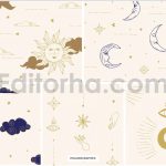 دانلود پترن و تصاویر آسمانی Celestial Patterns & Illustrations